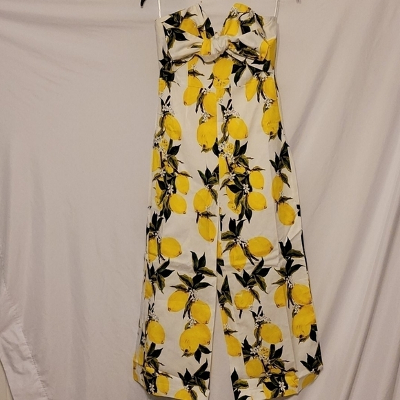English Factory Strapless Lemon Print Jumpsuit - Picture 6 of 14